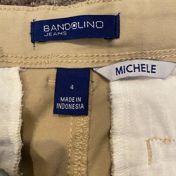 Bandolino Michele Straight Leg Chino Sz 4 Khaki Beige Pants #247K - Picture 5 of 7